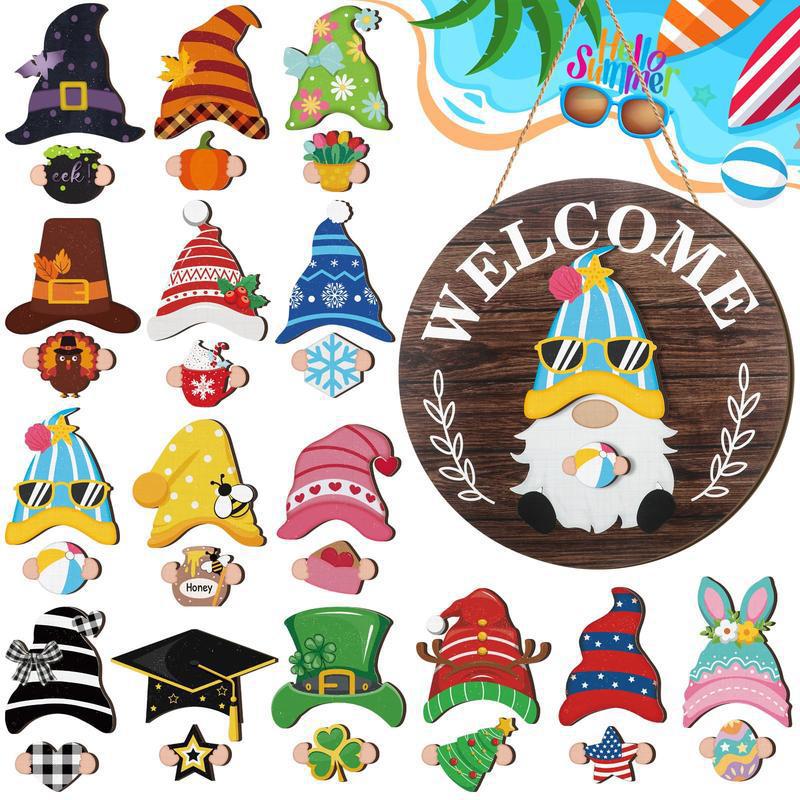 ✨Magnetic Interchangeable Gnome Holiday Door Signs🎅
