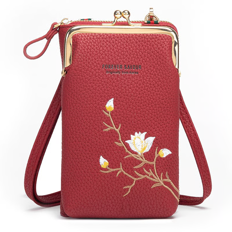 Women Sling Cross-Body Wallet with Mobile Cell Phone Holder