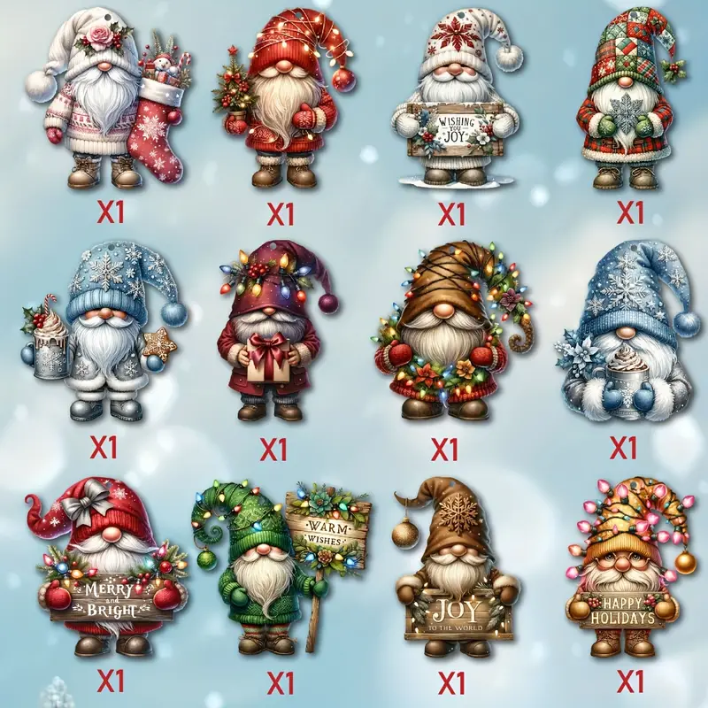 2025 Christmas New Arrivals š„Wooden Dwarf Christmas Tree Ornaments Set
