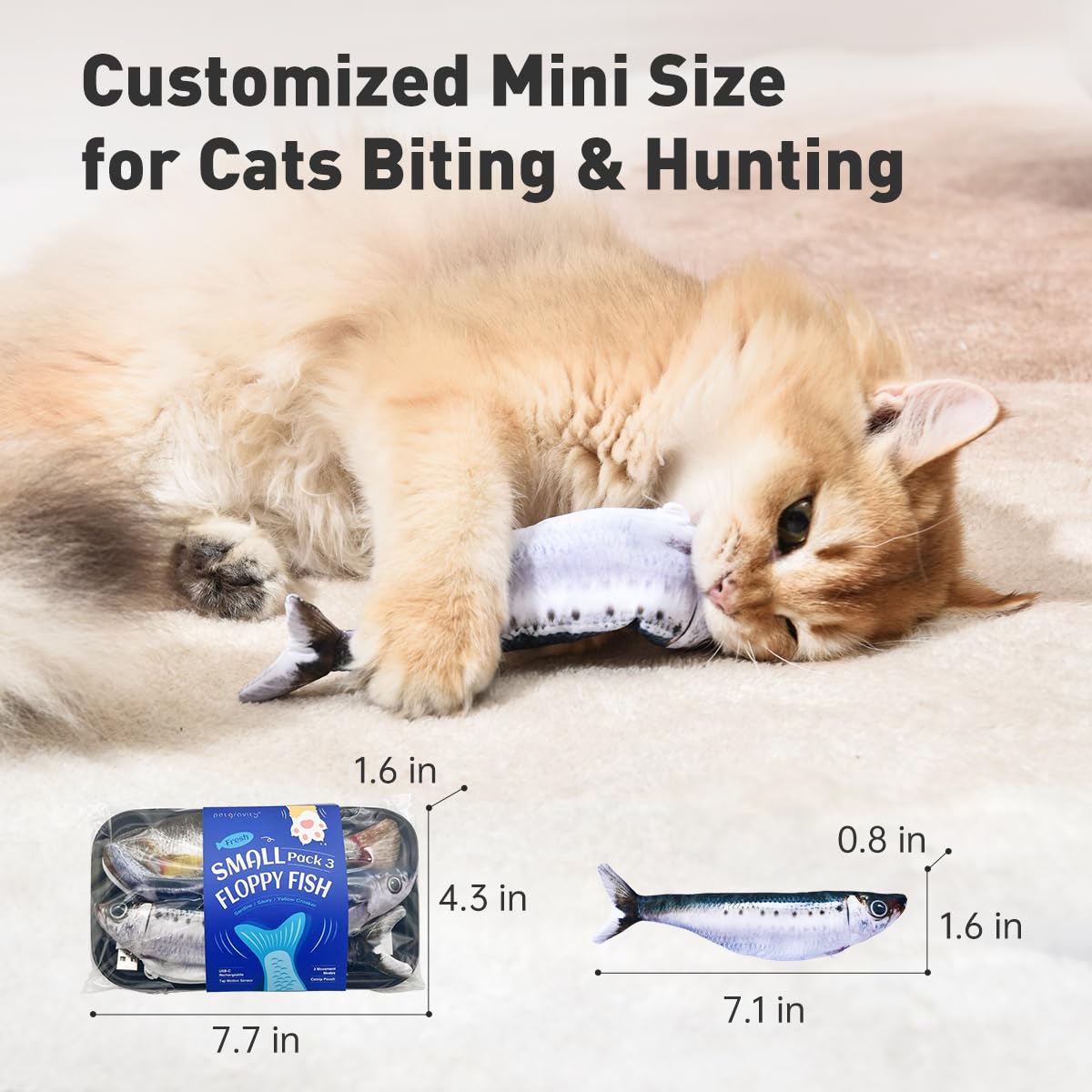 Last Day 49% OFF 🔥Interactive Flopping Fish Cat Toy – Perfect Gift for Cats🎁