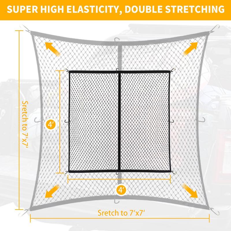 🛻✨Highly Elastic Cargo Net——Simple Truck Bed Cargo Mesh Organizer