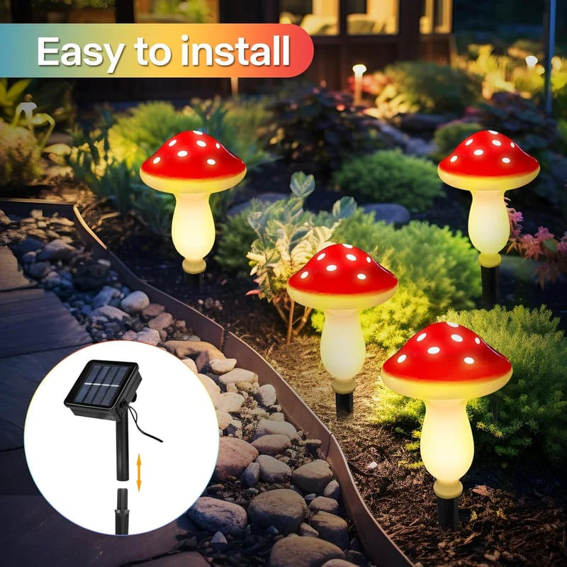 Solar Powered Mushroom Garden Decorative Lights