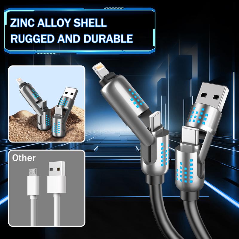 ⚡MAX 240W 4-in-1 Fast Charging Cable – One Cable for All Devices