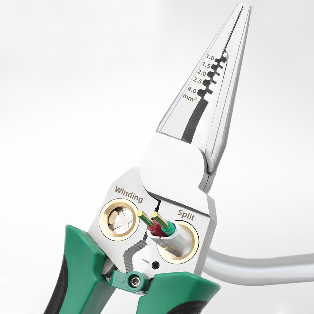 8 in 1 Wire Stripper Twister for Cutting and Pulling Wires Cable Scissors, Voltage Tester Pliers