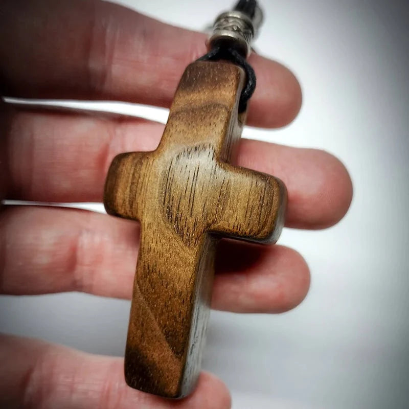 Last Day 49% OFF🔥 Handcrafted Wooden Cross My Heart with keychain