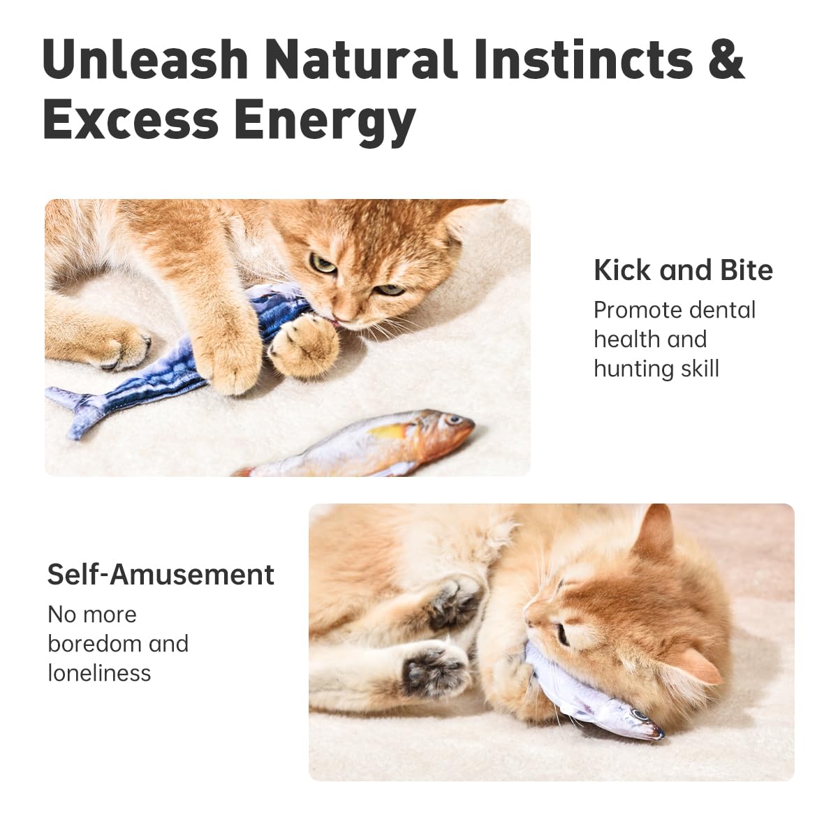 Last Day 49% OFF 🔥Interactive Flopping Fish Cat Toy – Perfect Gift for Cats🎁