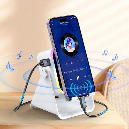 π₯ Last Day 49% OFF β Wireless Induction Bluetooth Speaker with Adjustable Phone Stand