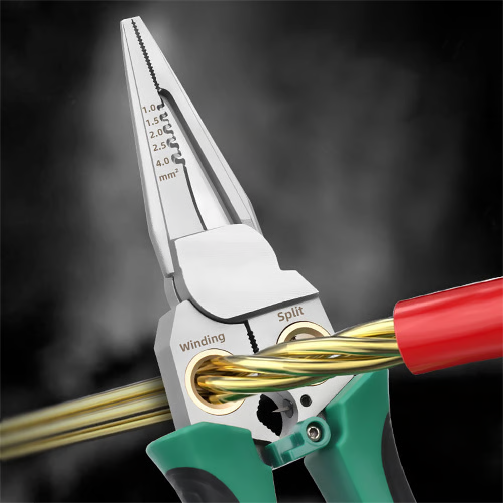 8 in 1 Wire Stripper Twister for Cutting and Pulling Wires Cable Scissors, Voltage Tester Pliers