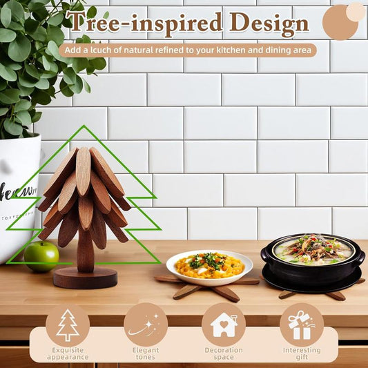 Last Day 49% OFF 🔥Wooden Leaf-Shaped Heat Insulation Placemat