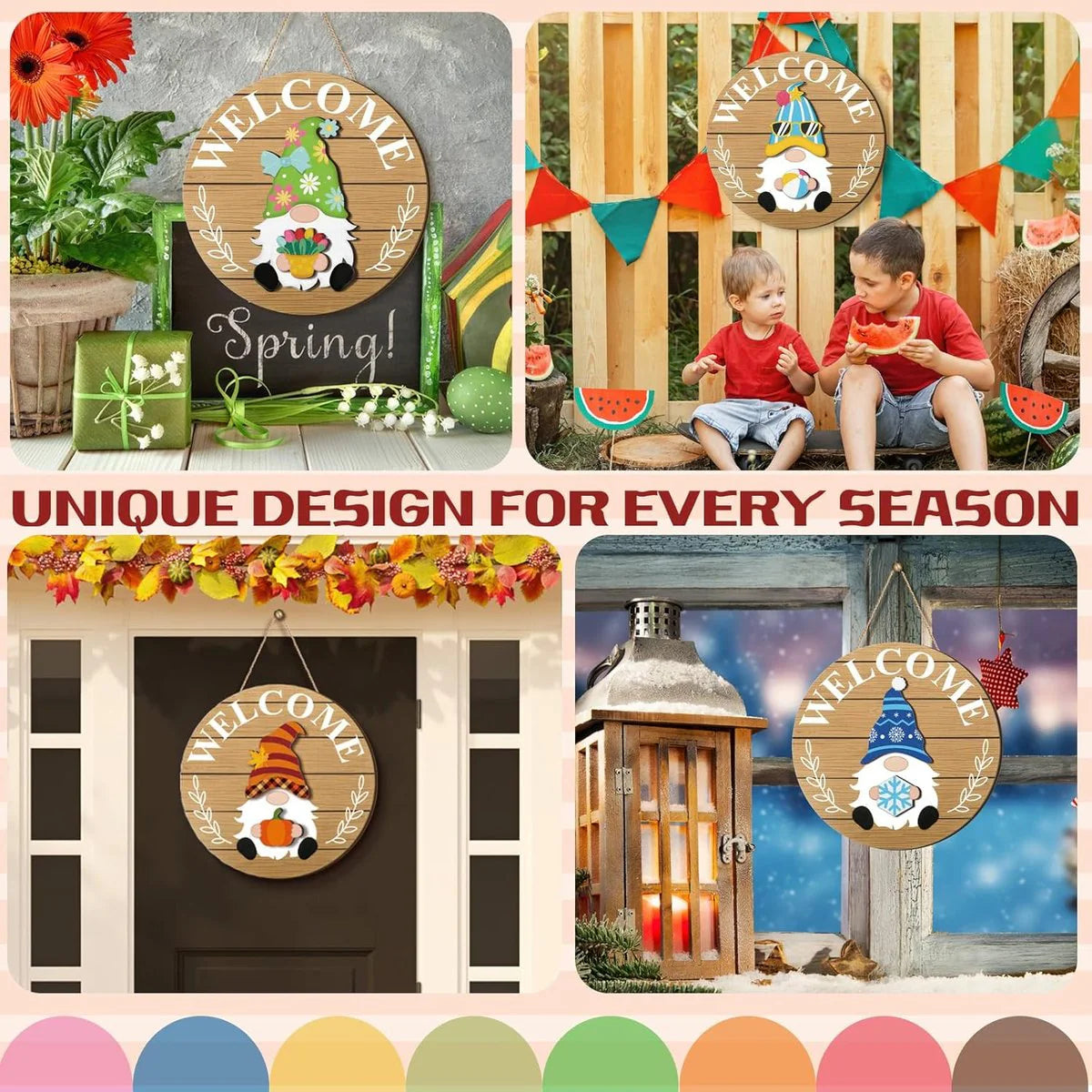 ✨Magnetic Interchangeable Gnome Holiday Door Signs🎅