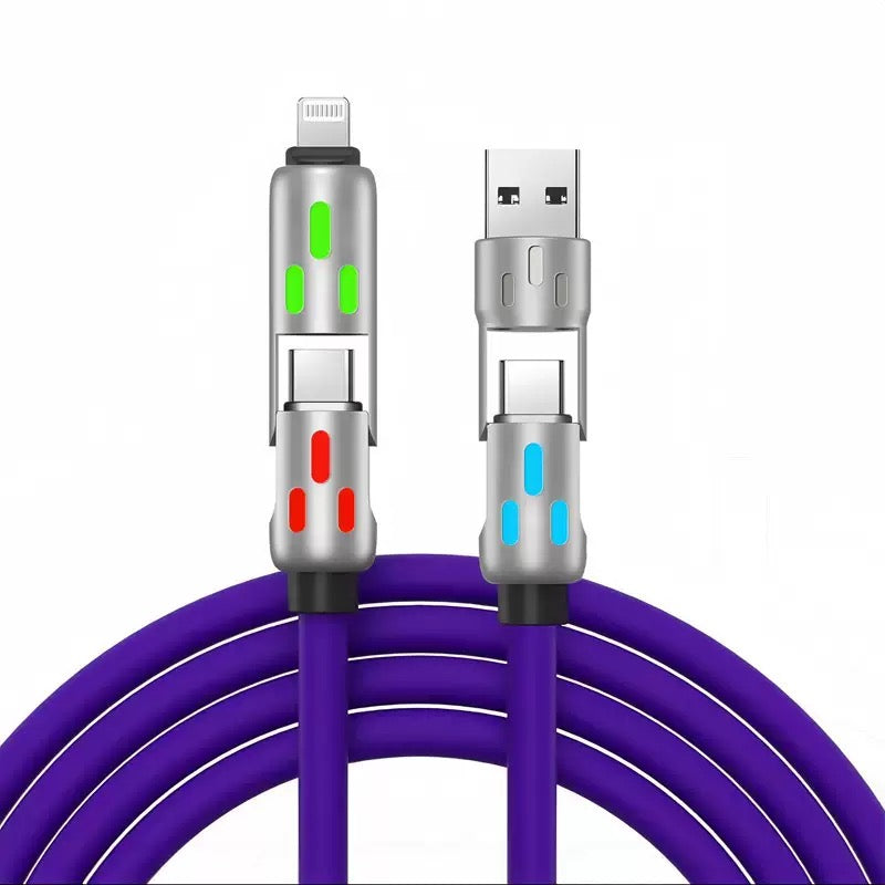 ⚡MAX 240W 4-in-1 Fast Charging Cable – One Cable for All Devices