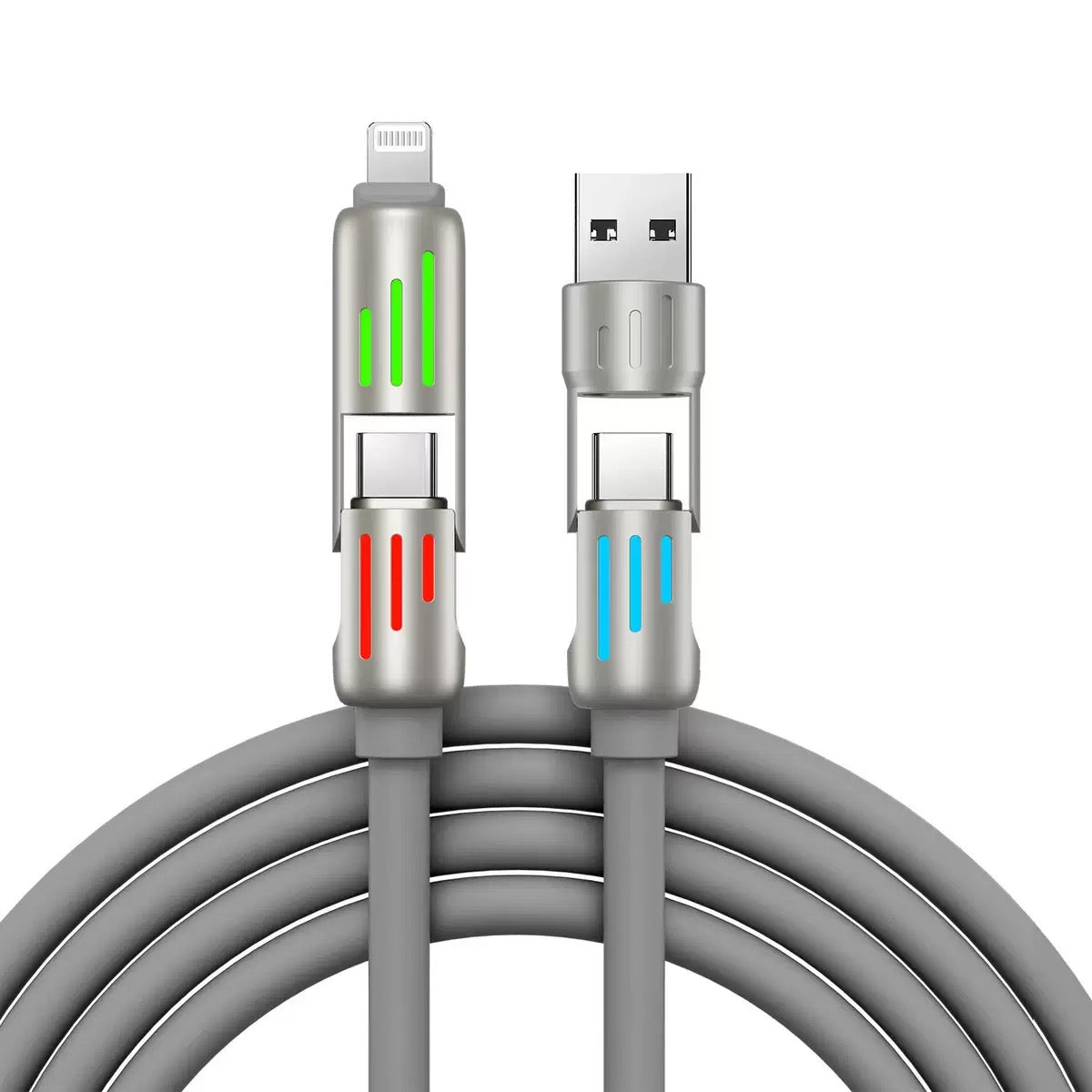 ⚡MAX 240W 4-in-1 Fast Charging Cable – One Cable for All Devices