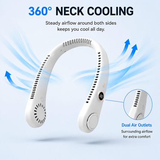 ❄️ Cool Breeze Bladeless Neck Fan | Hands-Free Cooling for Hot Summer Days