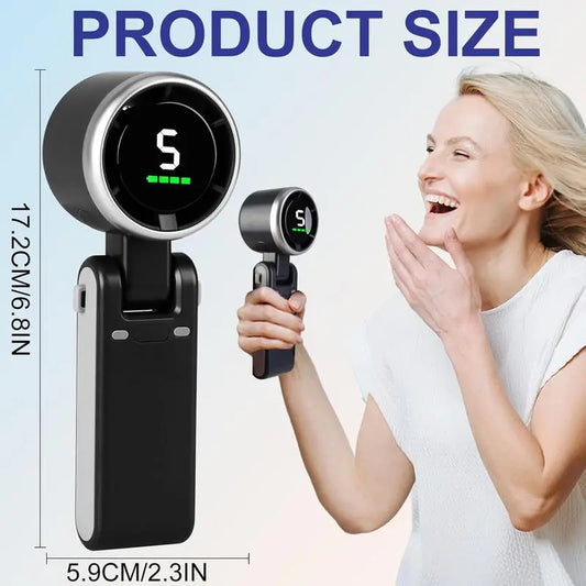 ❄️ Turbo Portable Fan – 5 Speeds, Rechargeable & Travel-Ready