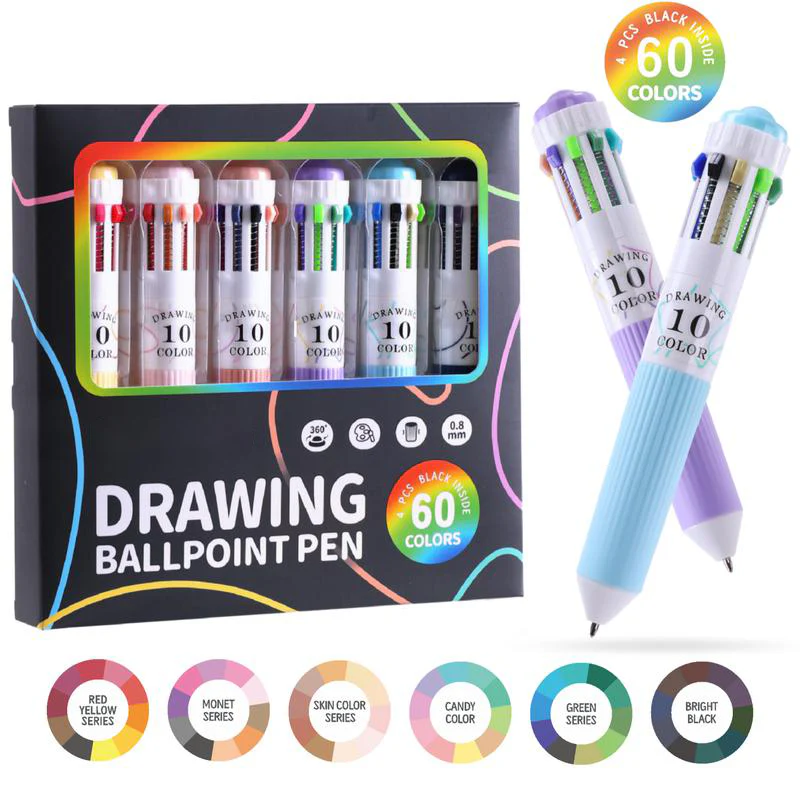 Last Day 49% OFF🔥10-in-1 Multi-Color Ballpoint Pens - 60Total Colors