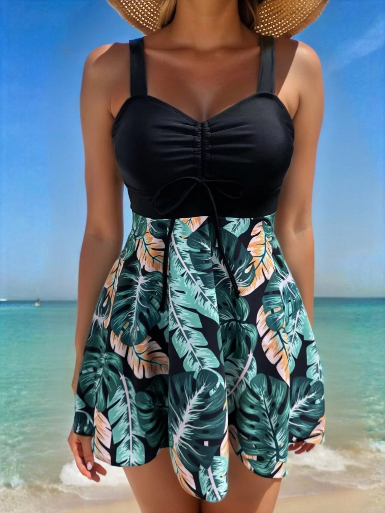 2025 Women's V Neck Swimdress👙