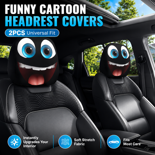 π Funny Cartoon Car Headrest Covers β 2PCS Universal Fit π