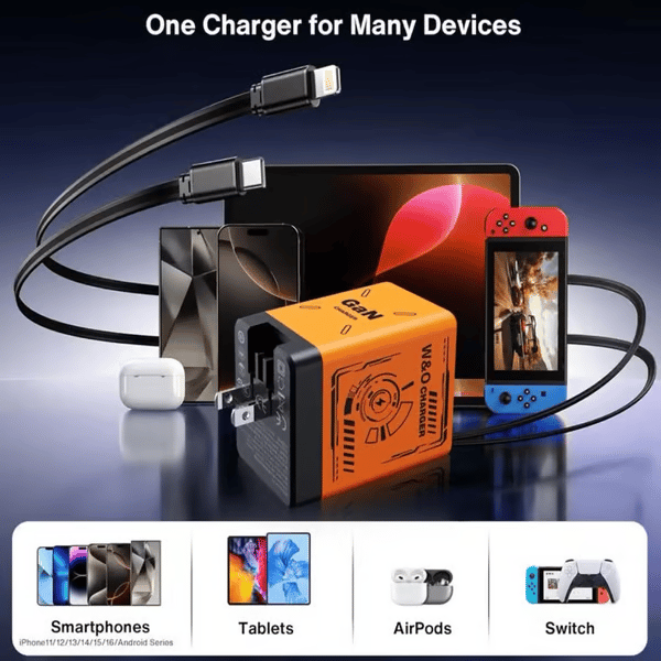 Last Day 49% OFF🔥2-in-1 GaN Compatible with 120W Fast Charger