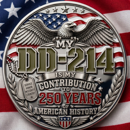 🇺🇸 DD-214 Veteran Pride Coin – Part of America’s 250-Year Story