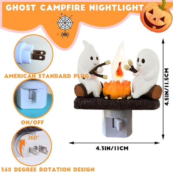 Ghost Campfire Night Light — Funny Halloween Nightlight Indoor Decorations👻✨