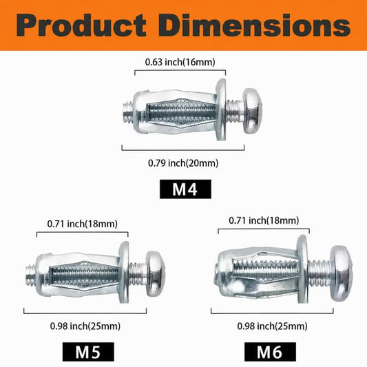 🔩 Expandable Locking Nuts – Strong Threads for Thin Materials