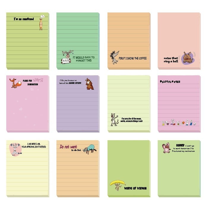 Sarcastic Office Sticky Notes with Flirty Phrases and Passive-Aggressive Jokes