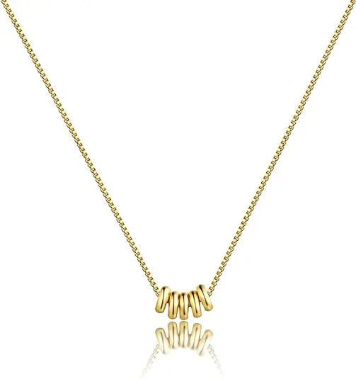✨ Cute Dainty Gold Bead Pendant Necklace – Perfect For Everyday Style