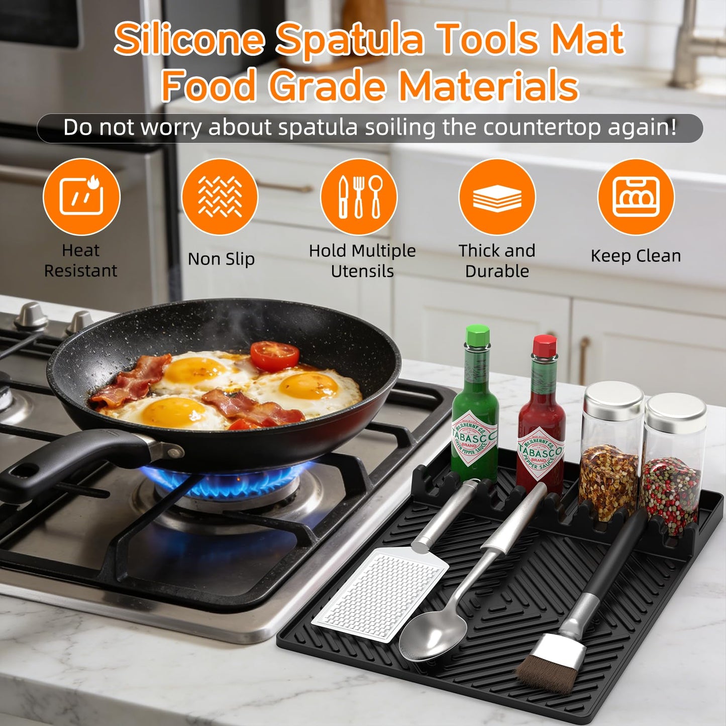 Silicone BBQ Tool Mat 🔥 — Keep Grill Tools Clean & Ready
