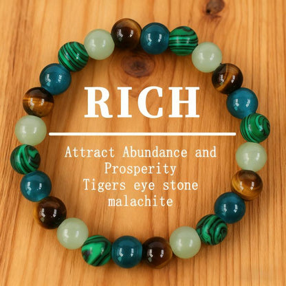 ✨Last Day 49% OFF 🔥 Wealth Energy Money Attraction Bracelet | Green Aventurine & Tiger Eye