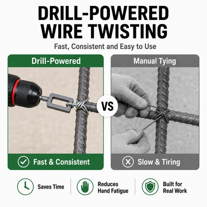 Drill-Powered Wire Twister – Faster Ties for Fences, Rebar & Garden Supports