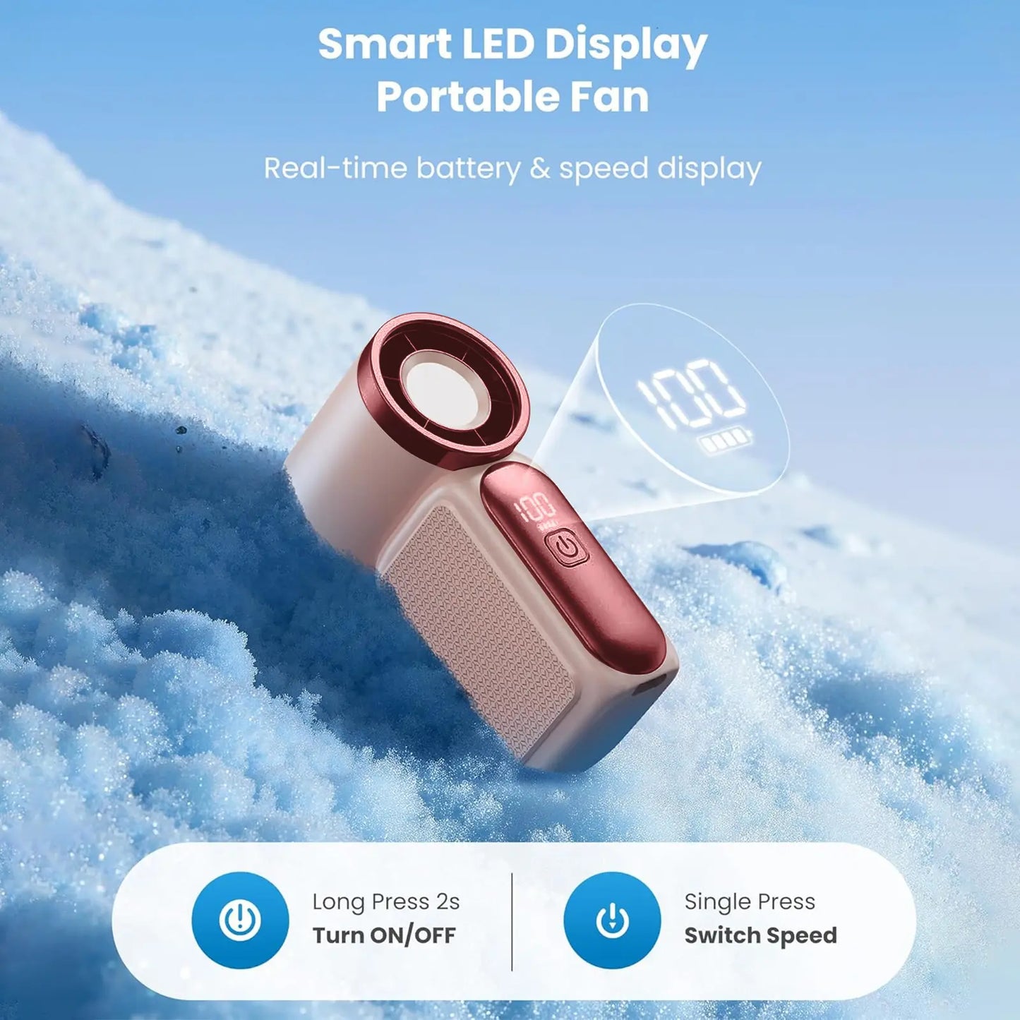 🌬️ Portable Mini Fan with LED Temperature Display – Stay Cool Anywhere