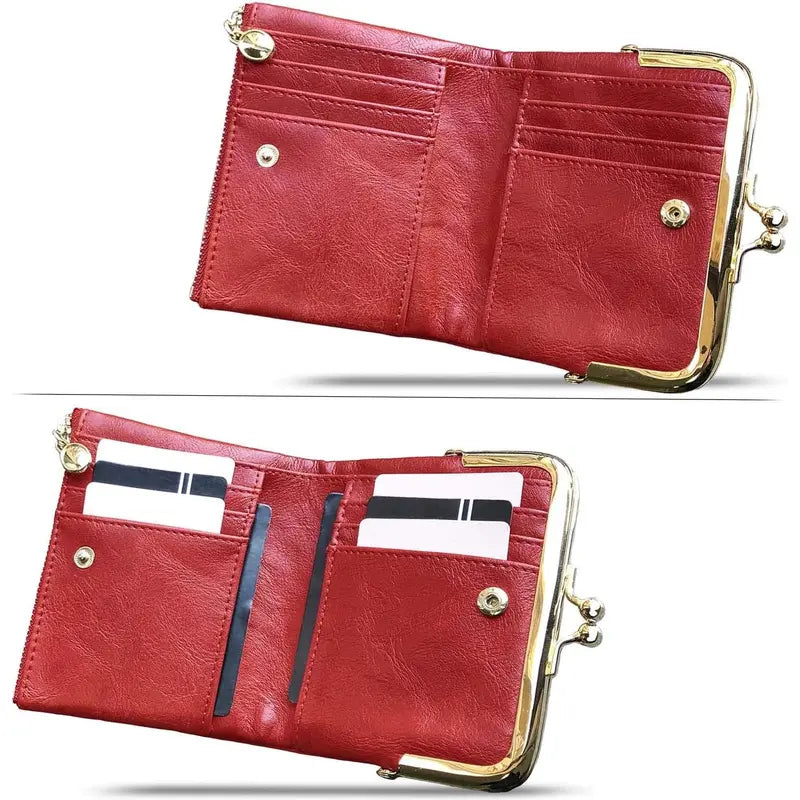 ✨ Women's Vintage Foldable Wallet – Compact & Spacious!