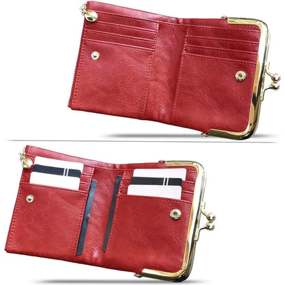 ✨ Women's Vintage Foldable Wallet – Compact & Spacious!