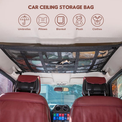 Upgrade Car Ceiling Cargo Net Pocket