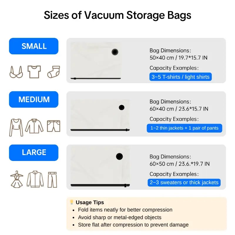 ✈️ Cordless Travel Vacuum Storage Compression Bag Set – Pack Smarter, Travel Lighter! 🎒