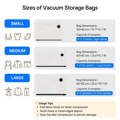 ✈️ Cordless Travel Vacuum Storage Compression Bag Set – Pack Smarter, Travel Lighter! 🎒