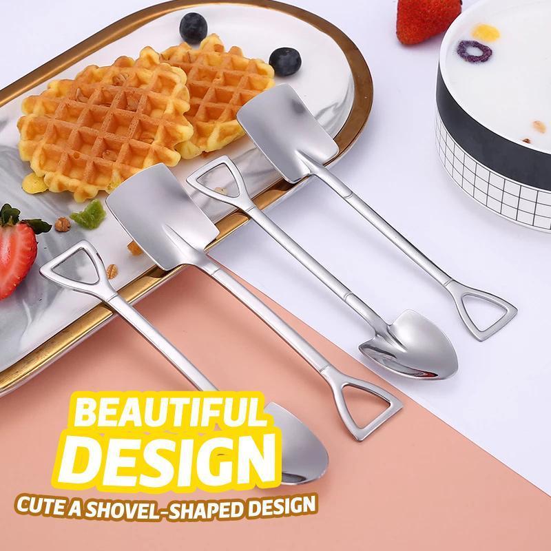 ✨ Not Your Ordinary Spoon – Unique Shovel Design Dessert Spoon Set (4PCS)