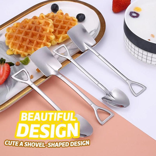 ✨ Not Your Ordinary Spoon – Unique Shovel Design Dessert Spoon Set (4PCS)