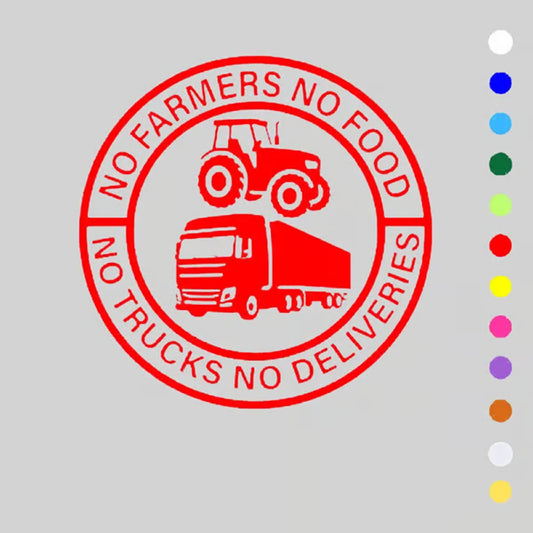 🚜 No Farmers No Food Car Decal — Show Your Support with a Durable Vinyl Sticker