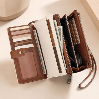 👛 Large Capacity Women’s Wallet with RFID Protection