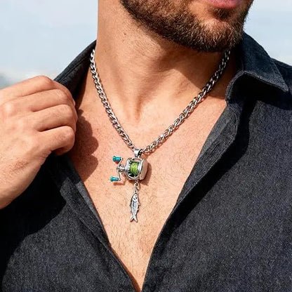 🎣 Real Working Fishing Reel Necklace — A Meaningful Gift for Fishing Lovers