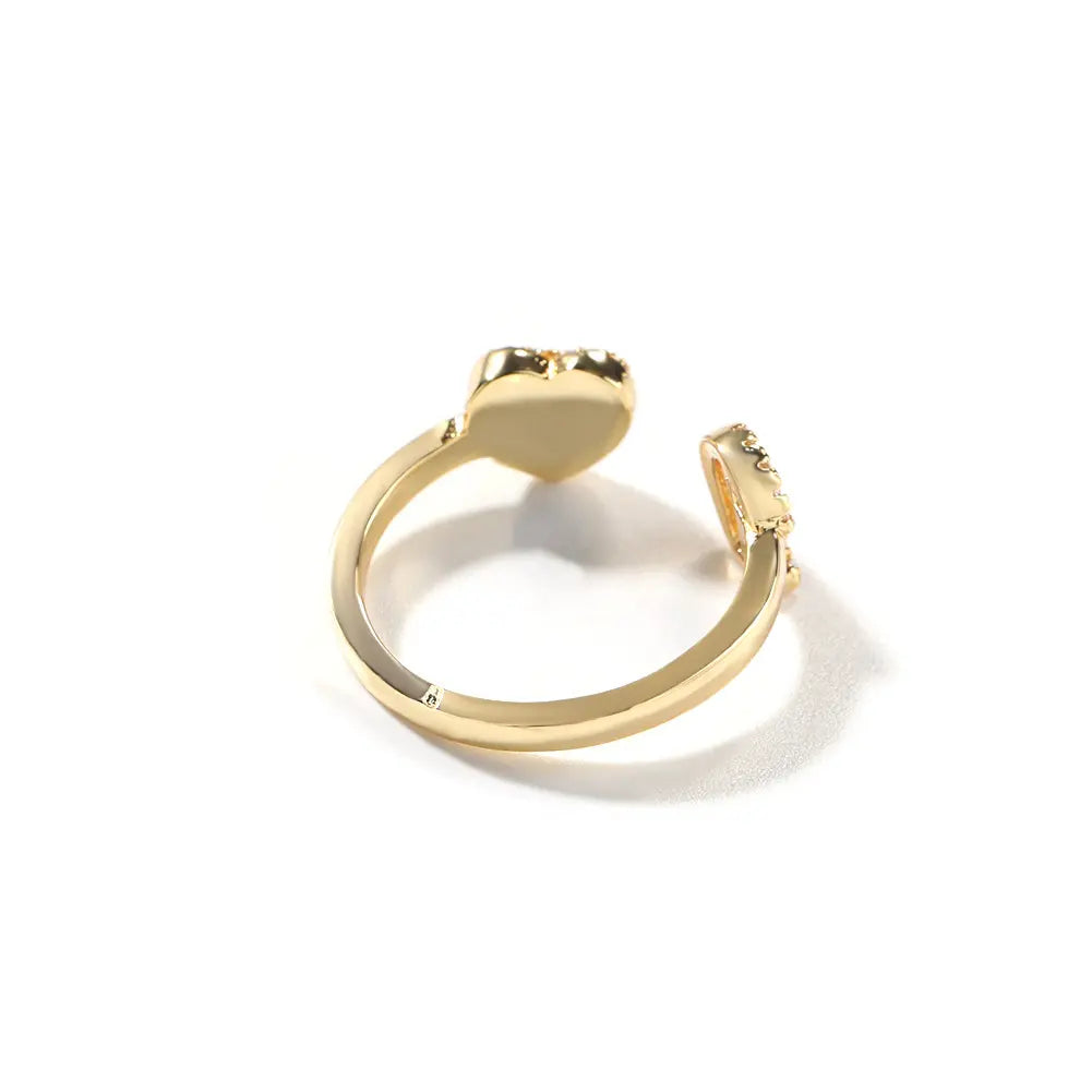 💖 Last Day 49% OFF – Initial Heart Ring for Women ✨ 14K Gold Plated Adjustable Letter Ring