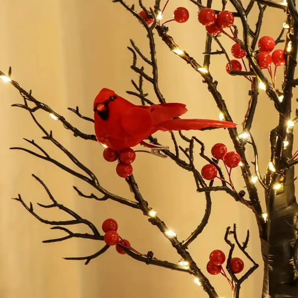 🔥Christmas New Arrival🎄Christmas Lighted Mini LED Tree With Red Berries