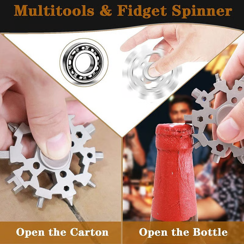 Last Day 49% OFF🔥Snowflake Fidget Spinner With 23-in-1 Multi-Tool🔧