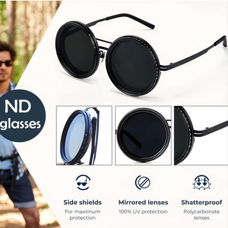 🔥Last Day 49% OFF🕶️Adjustable Tint Rounded Polarized Lenses Retro Sunglasses
