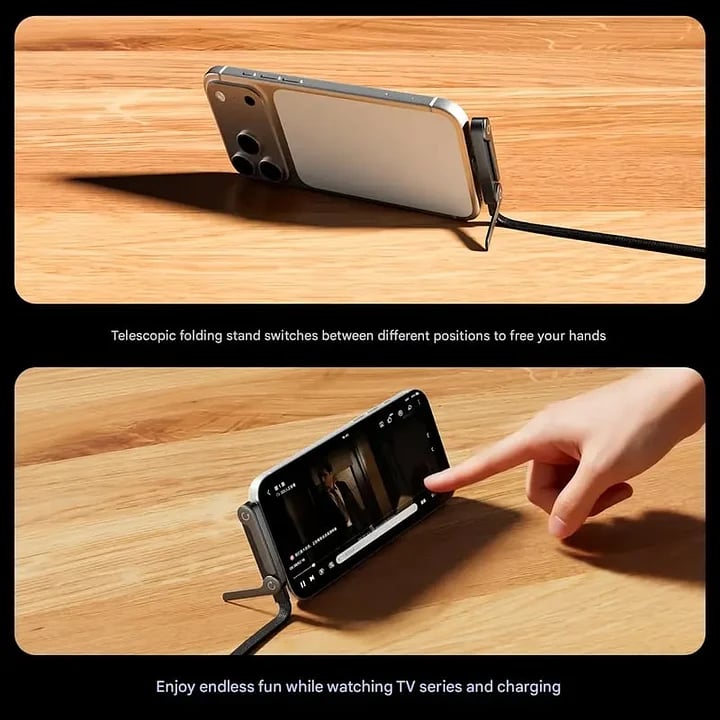 ⚡ Last Day 49% OFF – 240W Fast Charging Cable with Phone Stand 📱 2-in-1 Power & Viewing