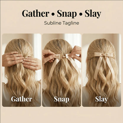 Last Day 49% OFF 🎀 The "Instant Elegant": Magnetic Snap-On Bow Hair Clip