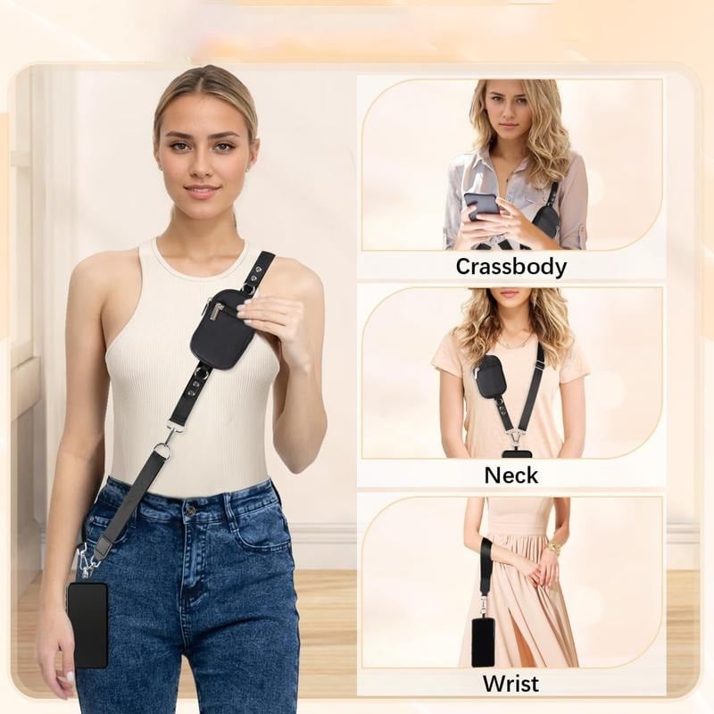 Adjustable Crossbody Phone Wallet Lanyard with Safety Breakaway Clasp