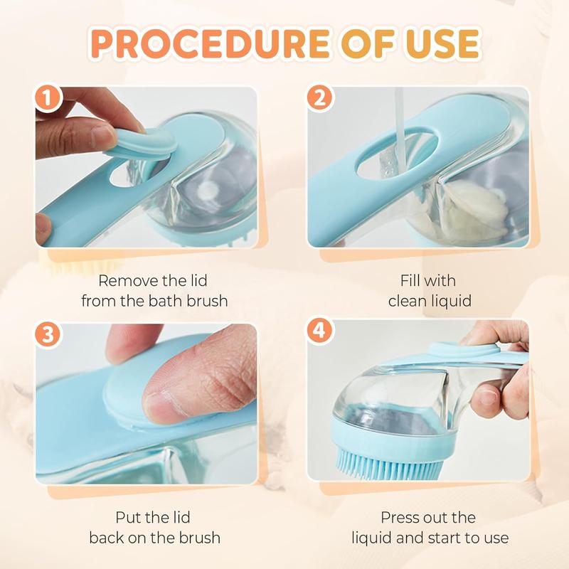 Last Day 49% OFF🔥2 in 1 Dog Bath Brush with Built-in Shampoo Dispenser 🐱