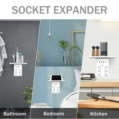 Wall Outlet Extender with Shelf Night